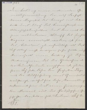 Brief an den Minister der geistlichen, Unterrichts- und Medicinalangelegenheiten Herrn v. Bethmann-Hollweg : 19ten März 1861