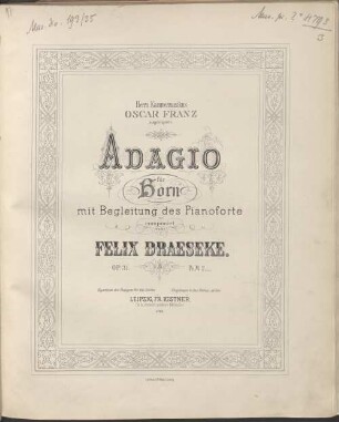 Adagio für Horn mit Begleitung des Pianoforte, op. 31