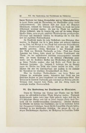 VII. Die Ausbreitung des Deutschtums im Mittelalter