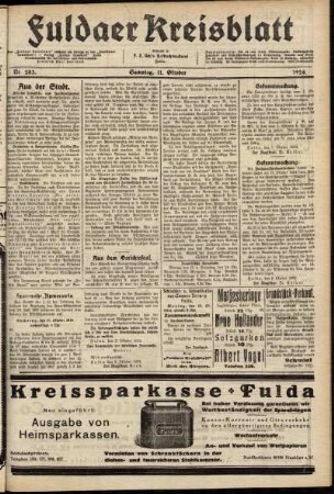 Ausgabe vom Samstag, den 11. Oktober 1924.