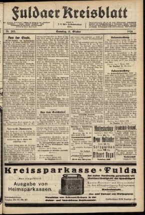 Ausgabe vom Samstag, den 11. Oktober 1924.