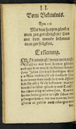 II. Vom Bekentnis.