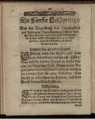Die Fünffte Leichpredigt