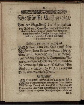 Die Fünffte Leichpredigt