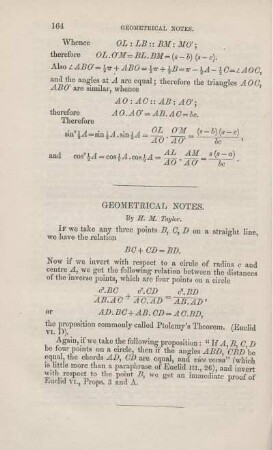 Geometrical Notes
