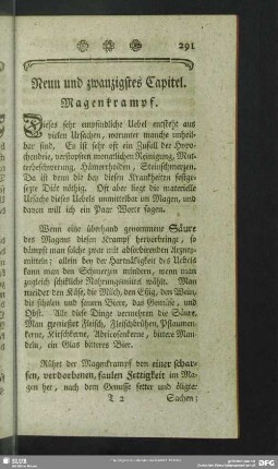 Neun und zwanzigstes Capitel. Magenkrampf