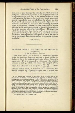 On certain points in the theory of the calculus of variations.