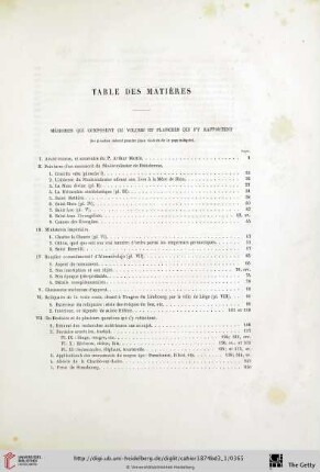 Table des matières