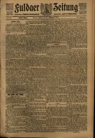 Erste Ausgabe vom Freitag, den 23. September 1910.
