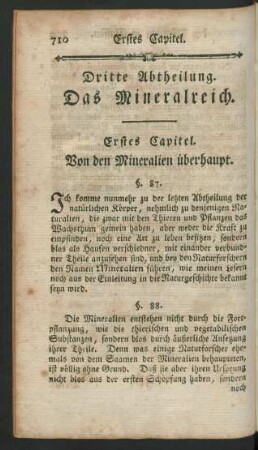 Dritte Abtheilung. Das Mineralreich