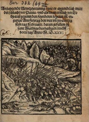 Anzaygendt Newtzeyttung wie es aygendtlich mitt der schlacht vor Pavia ... ergange[n] ... 1525