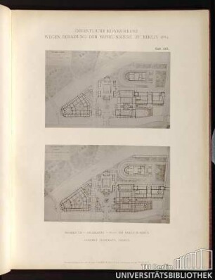 Öffentliche Konkurrenz wegen Bebauung der Museumsinsel 1884 Taf. XIX