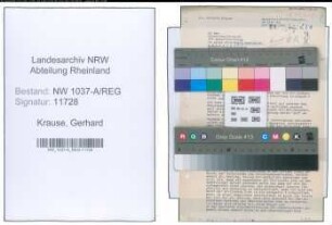 Entnazifizierung Gerhard Krause , geb. 00.00.0000 ()