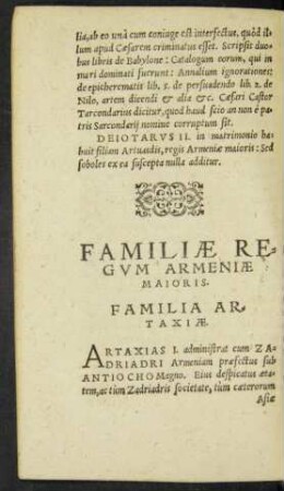 Familiae Regum Armeniae Maioris. Familia Artaxiae.