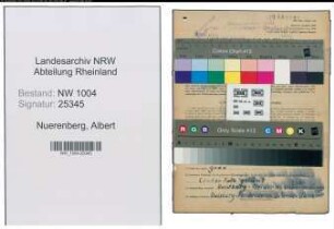 Entnazifizierung Albert Nuerenberg , geb. 15.08.1897 (Kranfuehrer)