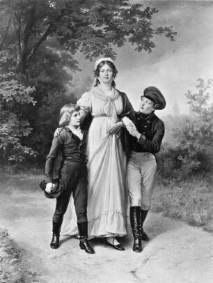 Königin Louise mit ihren Söhnen in Louisenwahl