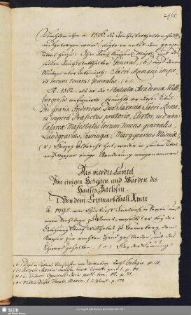 4. Capitel. Von einigen Hoheiten und Würden des Hauses Sachsen.