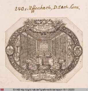 Exlibris des Zacharias Konrad von Uffenbach