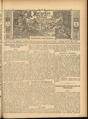 Ausgabe vom Sonntag, den 24. November 1907.