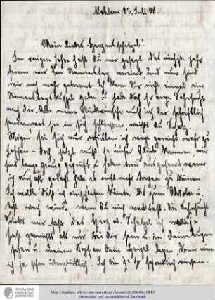 Brief vom 23.07.1908