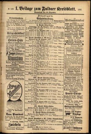 Zweite Ausgabe vom Samstag, den 18. Dezember 1897.