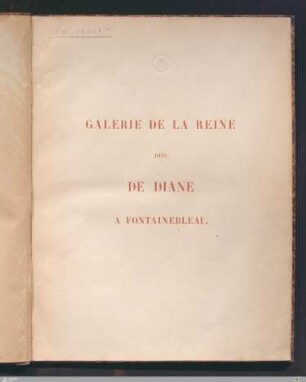 Galérie de la Reine, dite de Diane à Fontainebleau