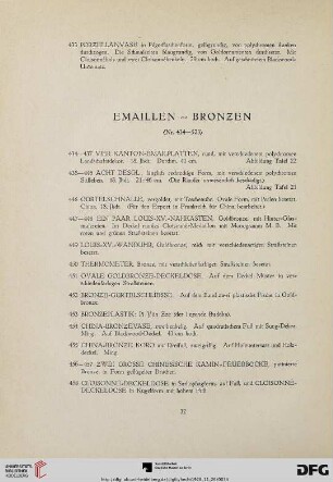 Emaillen-Bronzen (Nr.434-523)