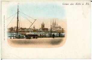 Köln am Rhein. Ansicht mit Rhein
