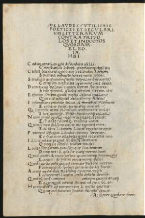 Elegia de laude et utilitate poetices