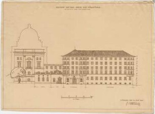 Bestelmeyer, German; München, Hofgartenstr. 3; Köglmühl - Areal, Wohn- und Geschäftshausneubau - Ansicht von der Hofgartenstraße