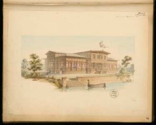 Kaffeehaus am Wasser Monatskonkurrenz März 1873: Perspektivische Ansicht