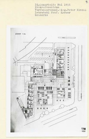 Einkaufszentrum, Berlin-Charlottenburg (Diplomarbeit bei Willy Kreuer): Grundriss 1:200