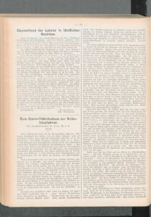 Zum Universitätsstudium der Volksschullehrer : Schluß