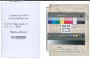 Entnazifizierung Wilhelm von Mletzko , geb. 16.11.1911 (Bahnbeamter)