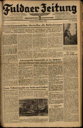 Ausgabe vom Freitag, den 09. Februar 1945.