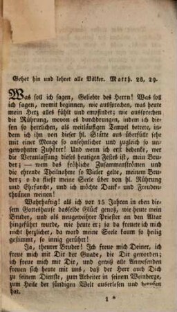 Die wichtigste Pflicht des Priesters und Layen im Bezuge auf das Wort Gottes : Eine Primiz-Predigt gehalten zu St. Jodok in Landshut