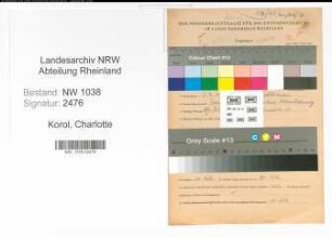Entnazifizierung Charlotte Korol , geb. 23.04.1911 ()