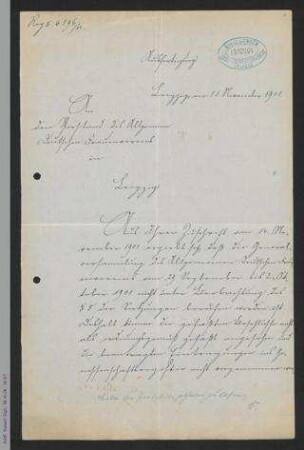 Schreiben des königlichen Amtsgerichtes an Auguste Schmidt