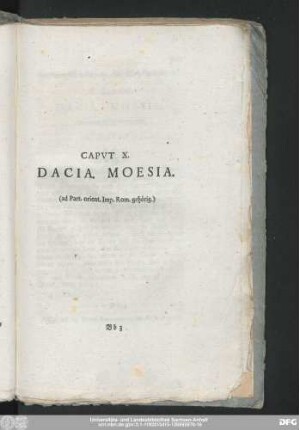 Caput X. Dacia. Moesia. (ad Part. orient. Imp. Rom. gehörig.)