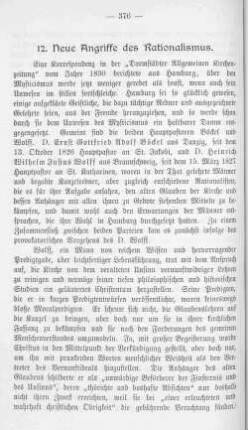 12. Neue Angriffe des Rationalismus.