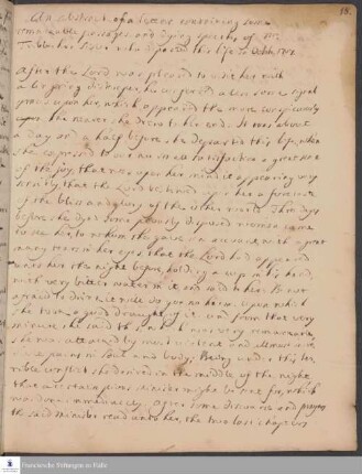 Auszug eines Briefes von Johann Elias Tömlich an Johann Tribbechow.
