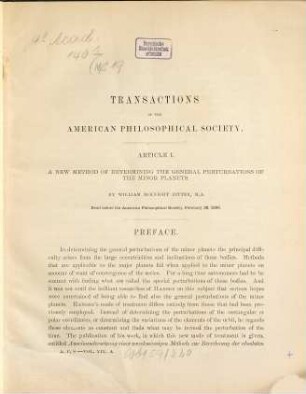 Transactions of the American Philosophical Society : held at Philadelphia for promoting useful knowledge. 19. 1898