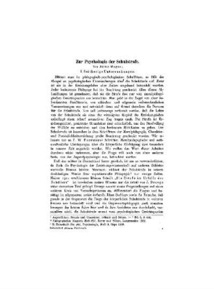 Zur Psychologie der Schulstrafe