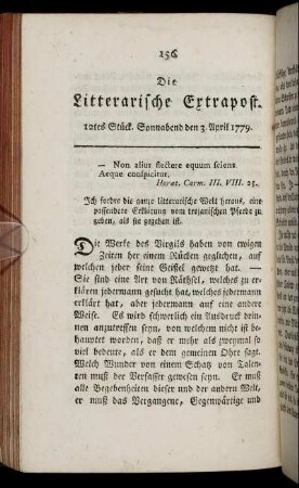 12tes Stück. Sonnabend den 3. April 1779.