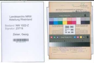 Entnazifizierung Georg Zeiser , geb. 12.03.1911 (Schneider)