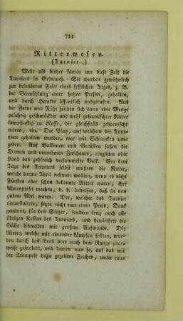 Ritterwesen. (Turnier.)