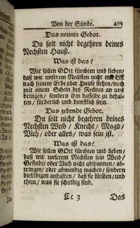Das neunte Gebot. - Das zehende Gebot.