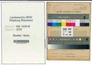 Entnazifizierung Herta Mueller , geb. 25.10.1911 ()