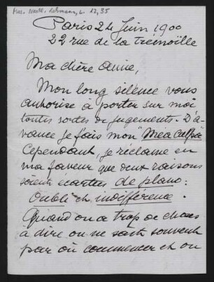 Brief an Lilli Lehmann : 24.06.1900