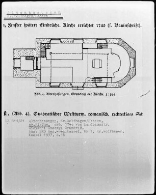 Grundriß der evangelischen Kirche in Altenhasungen